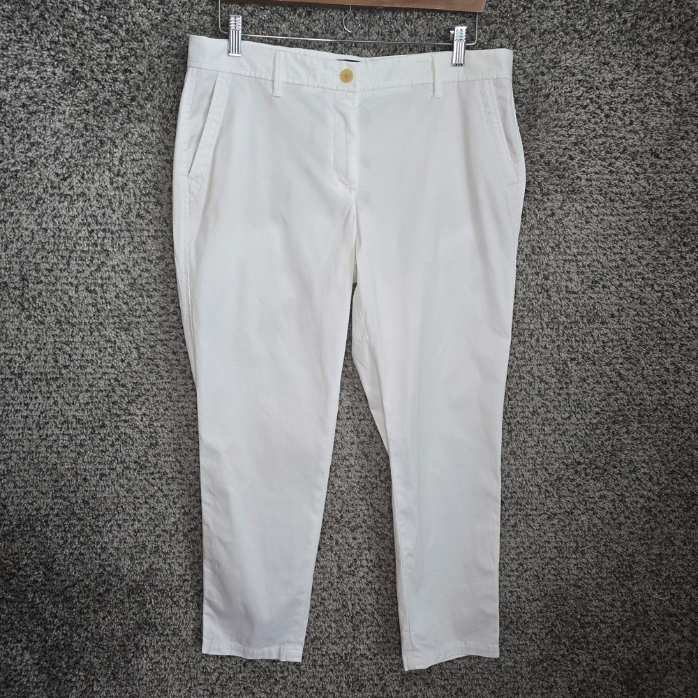 Talbots Pants Womens 10P Petite White Relaxed Chino Pockets Cotton Stretch‎